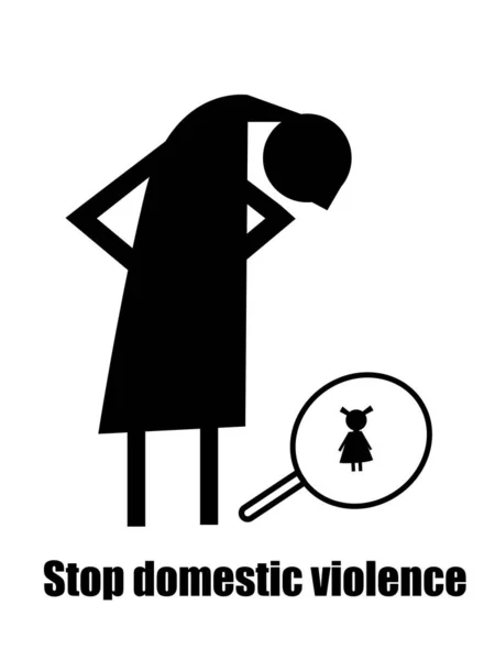 家庭内暴力を終わらせるための絵 描かれた暗くて角のシルエット — ストック写真