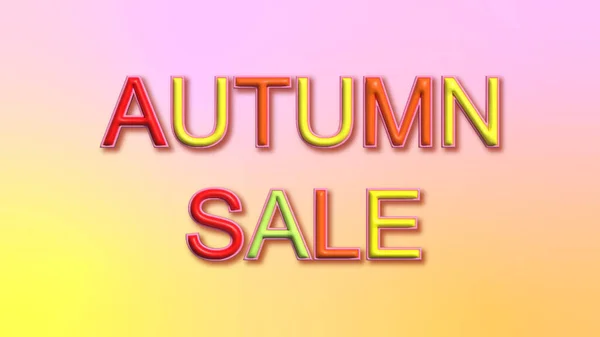 Widać Napis Jasno Podniesione Litery Różowym Żółtym Tle Autumn Sale — Zdjęcie stockowe