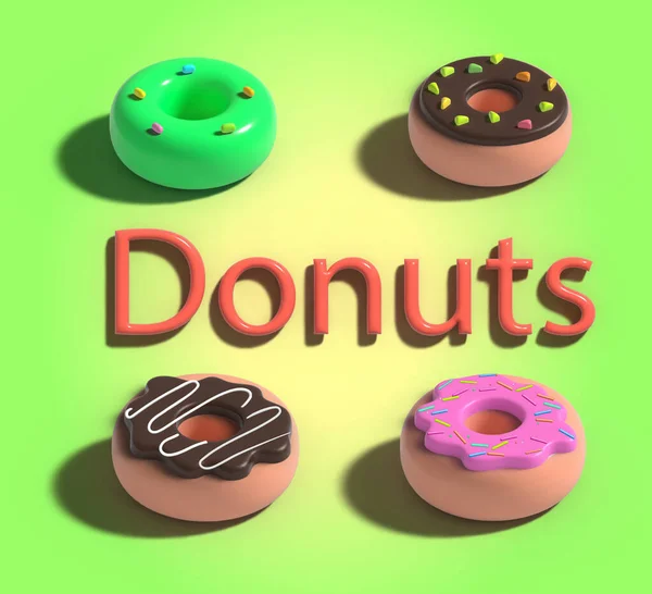 Donuts Apetitosos Com Uma Variedade Polvilhas Chocolate São Retratados Fundo — Fotografia de Stock