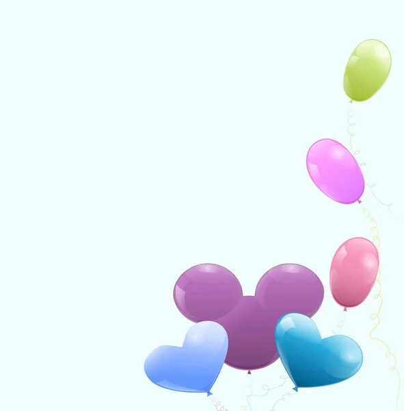 Des Ballons Multicolores Contexte Pour Affiche Dépliant Félicitations Annonces — Image vectorielle