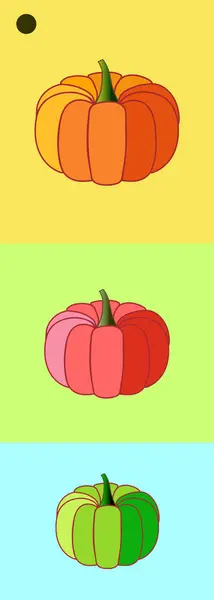 Marcador Inusual Con Imágenes Calabazas Multicolores Accesorio Para Escuela Halloween — Archivo Imágenes Vectoriales