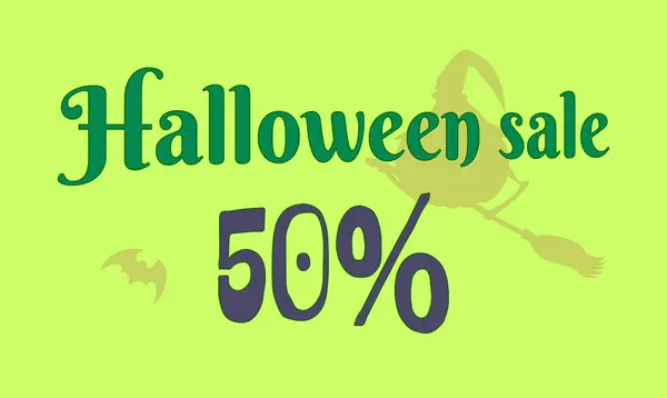 Promoción Ventas Descuento Para Halloween Banner Con Imagen Letras Inusuales — Foto de Stock