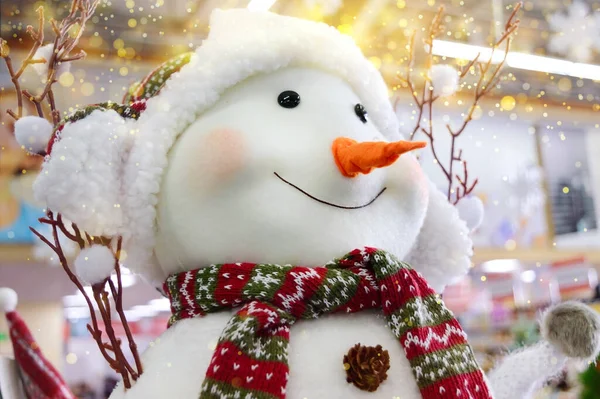 Close Fun Toy Snowman Concept Winter Holidays Imagen de archivo