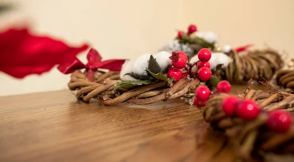 DIY Christmas headdress with red beads