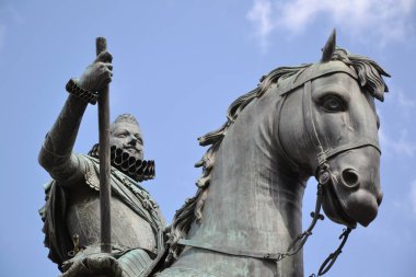 Madrid Plaza Belediye Başkanı Felipe 3 'ün Binicilik Heykeli