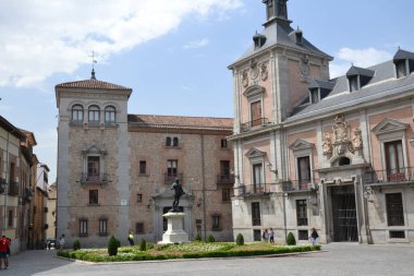 Madrid, İspanya, 16 Temmuz 2015: Casa de la Villa, Plaza de la Villa, Calle Belediye Başkanı, Madrid