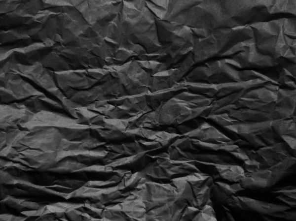 Crumpled Black Paper Texture Dark Black Textured Background — Stock Photo, Image