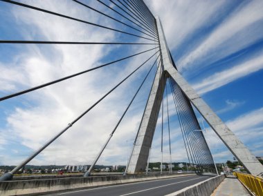 View from the Jorge Amado Bridge. Cable-stayed bridge that connects the center to the south zone of the city of Ilheus Bahia.
