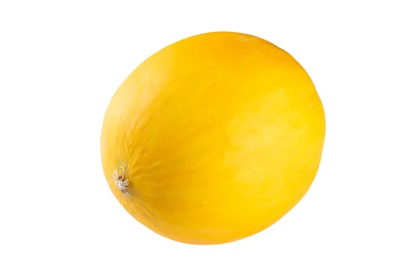Gelbe Melone Tropische Früchte Isoliert Auf Weißem Hintergrund — Stockfoto