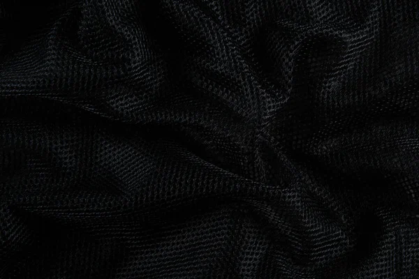 Textura Tela Negra Fondo Textura Ondulada —  Fotos de Stock