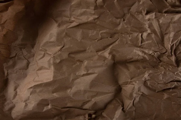 Buruşuk Kahverengi Kağıt Dokusu Dalgalı Desenli Arka Plan — Stok fotoğraf