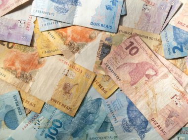 Brezilya para banknotları. Brezilya finans kavramı.