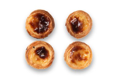 Geleneksel Portekiz tatlıları Pastel de nata veya Pasteis de Belem.