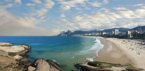 Panoramatický Výhled Pláž Arpoador Ipanema Rio Janeiro Brazílie — Stock fotografie