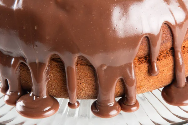 自家製チョコレートケーキの詳細とアイシング — ストック写真