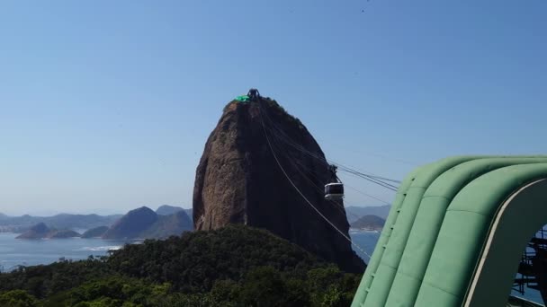 Kolejka Linowa Sugar Loaf Rio Janeiro Brazylia — Wideo stockowe