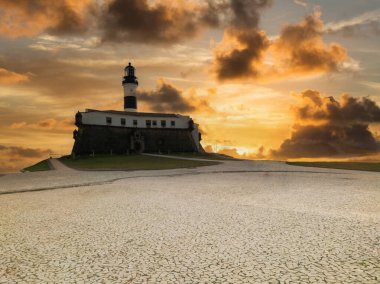 Salvador Bahia Brezilya 'daki Barra Deniz fenerinin güzel manzarası.