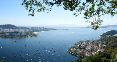Rio de Janeiro Brezilya 'nın panoramik hava manzarası.