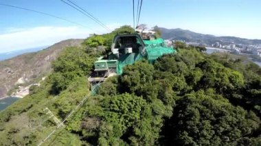 Rio de Janeiro Brezilya 'da Sugar Loaf dağına tırmanan kablo araç