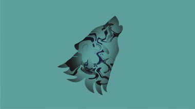 wolf head ornament paper cut design