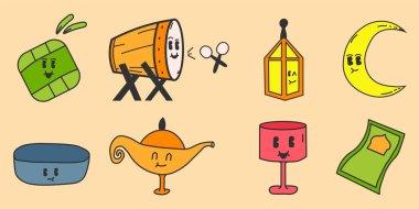 ramadhan element cute character design