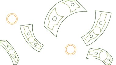 money flying outline design vector