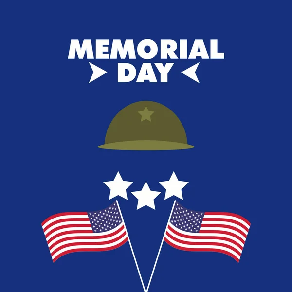 Usa Memorial Day Design Poster — Stock Vector