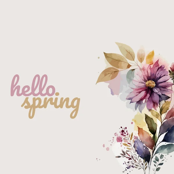 Hey Spring Design Vector Poster Banner — 스톡 벡터