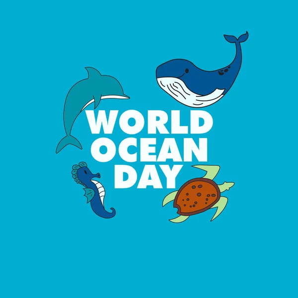 Journée Mondiale Océan — Image vectorielle