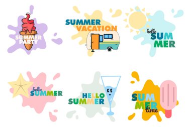 Yaz sezonu rozet tasarım elementi