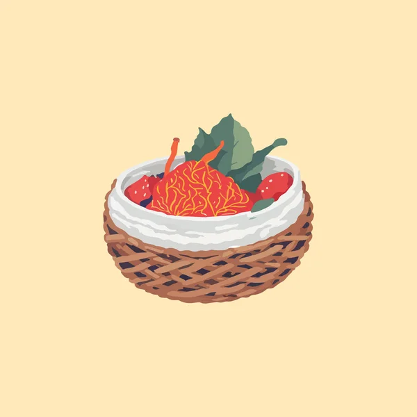 Asya Yemek Çorbası Tasarım Elementi — Stok Vektör