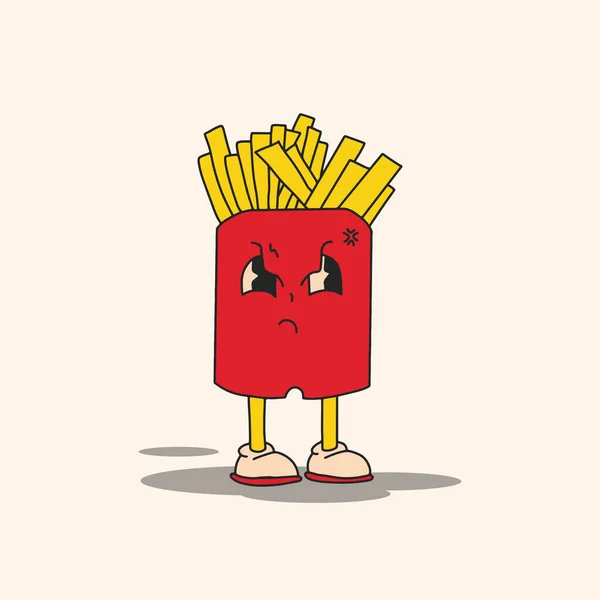 Fast Food Retro Cute Character Mascot — Stock Vector