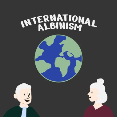 Uluslararası albinizm farkındalık günü tasarım kartpostalı, sosyal medya temposu, poster