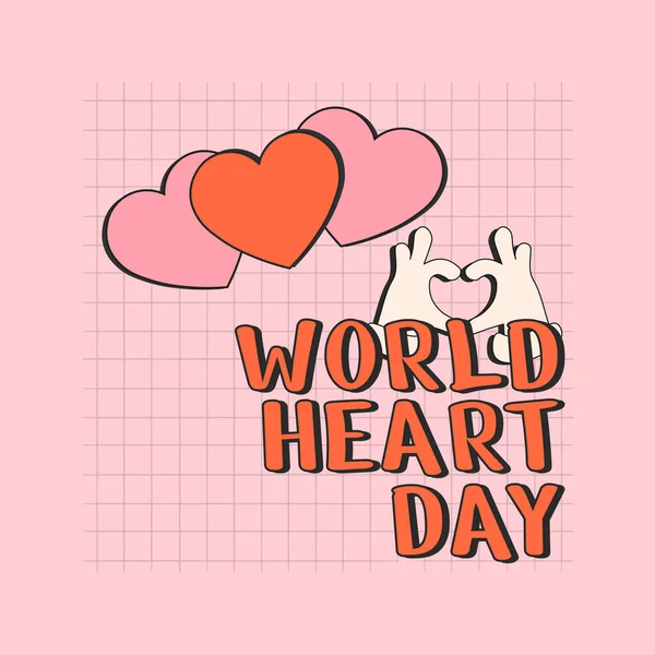 dünya kalp günü vektör tasarımı