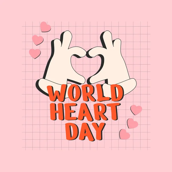 dünya kalp günü vektör tasarımı
