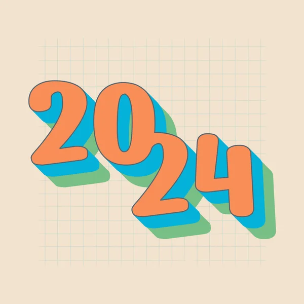 Happy New Year 2024 Vector Design Logo — Stock Vector