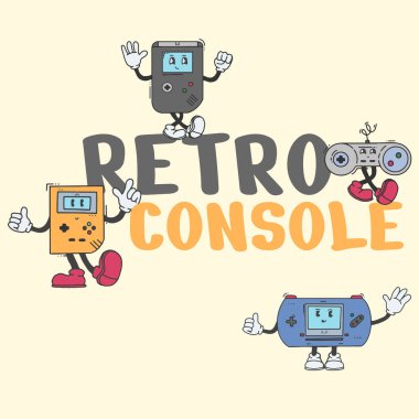 Retro Konsol vektör karakter tasarımı