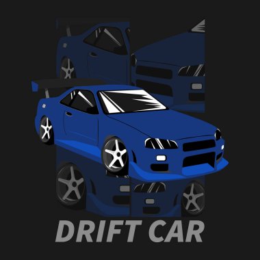 kumaş tasarım vektörü için drift araba tasarımı