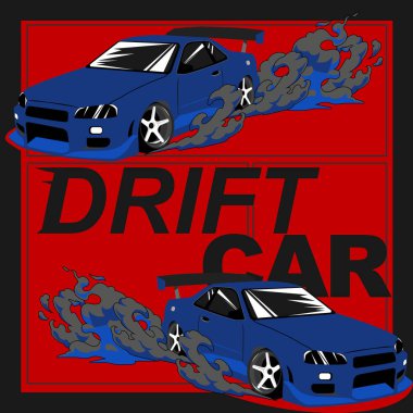 kumaş tasarım vektörü için drift araba tasarımı