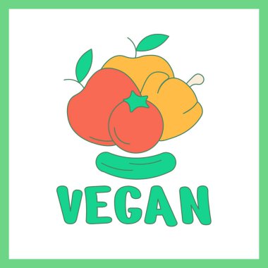 VEGAN GÜNÜ VECTOR DESIGN POSTER% 100 VEGAN