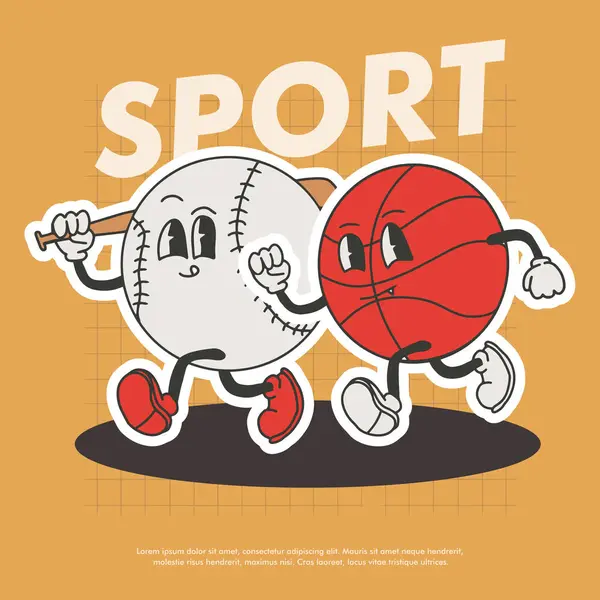 Retro karakter spor çıkartma vektörü
