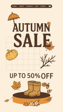 Satışlar ve pazarlama reklamları için tasarımın sonbahar unsuru