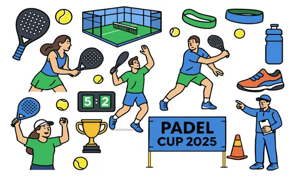 Padel turnuvası element posteri