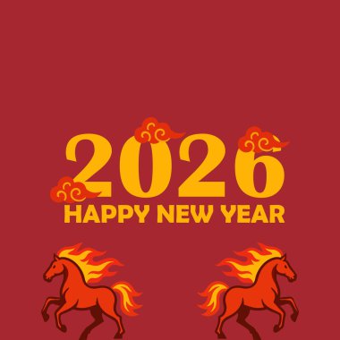 Mutlu 2026 yeni yılı, ateş atı Çin yeni yılı.