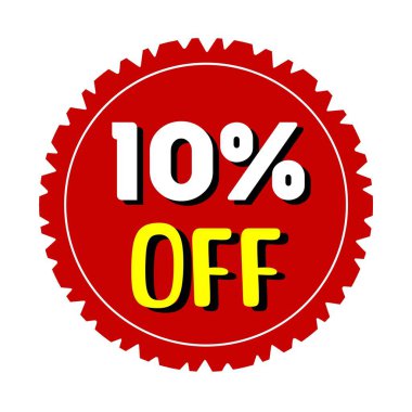 İş, satış ve indirimler için promosyon etiketi% 10 indirim