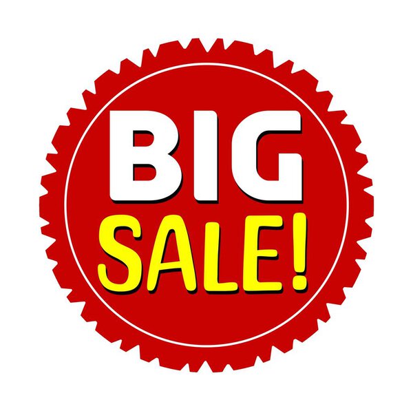 Большая распродажа! рекламный тэг Sticker for business, sales, and discounts