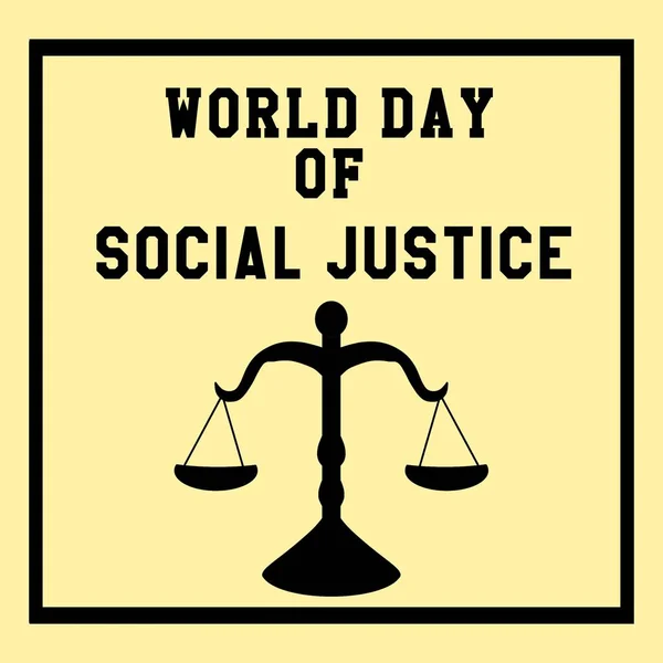 World Day of Social Justice Yellow Background copy space