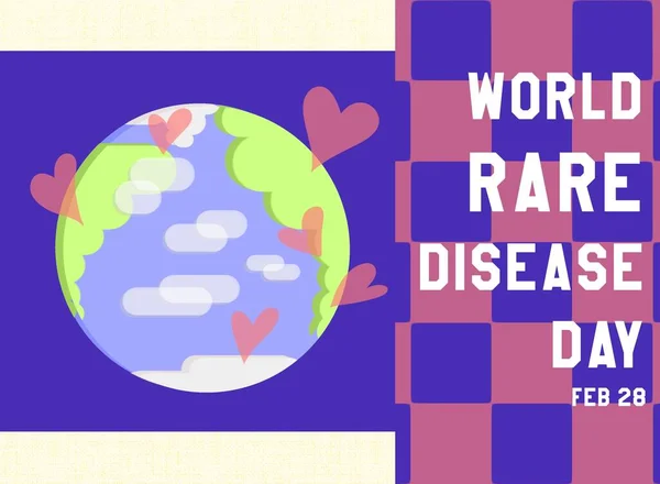 World Rare Disease Day Earth Heart Copy Space Checker Background Altruistic Celebration