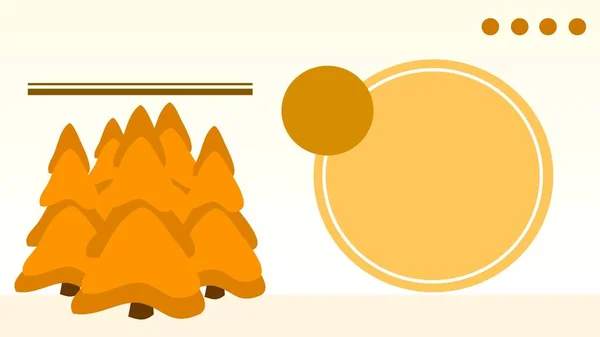 ツリーオレンジとベージュカラーテーマ 自然プレゼンテーション コピースペースの背景 — ストックベクタ