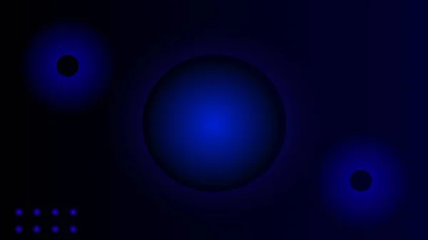 带有发光球体的深蓝色渐变背景 — 图库矢量图片